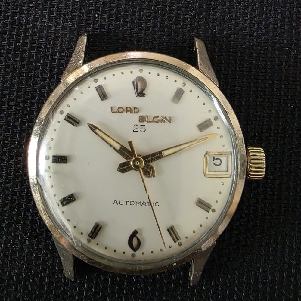 VTG Lord Elgin 25 Jewels Men's 10K RGP Bezel Automatic 29mm Watch Parts Repair